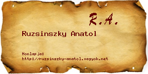 Ruzsinszky Anatol névjegykártya